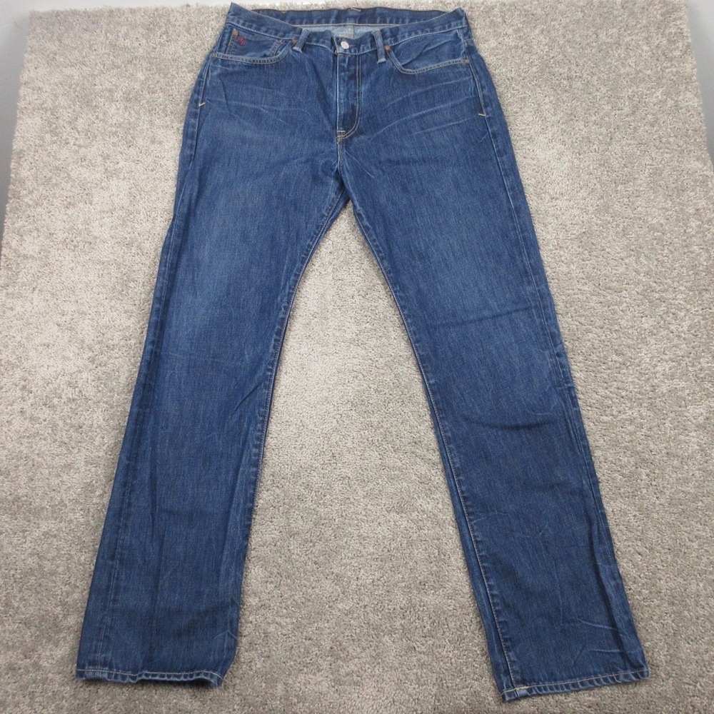 Polo Ralph Lauren Jeans Mens 34x34 Blue 067 Vintage Straight Faded Denim Pants